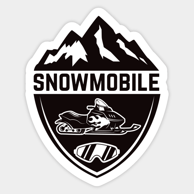Snowmobile Emblem for passionate Sticker by ShirtDigger